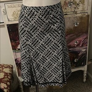 New York & Company Black and White A-Line Skirt